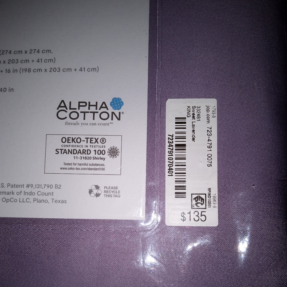 King size Liz Claiborne sheet set. Mauve/purple